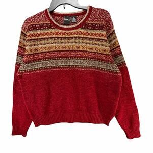 Vintage 90s Erika Knit Sweater Womens XL Cozy‎ Boucle Knit Grandpa Core Heritage